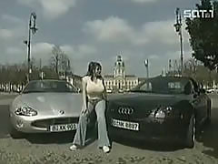 Two Nice Car And One Chick With Real.. real chicks car