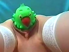 Slut Shoves Kids Toy In Her Pussy toy pussy 