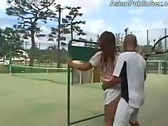 Tennis Court Asian Public Sex public outdoor 