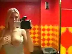 Nice Blonde On The Toilet toilet tits suck