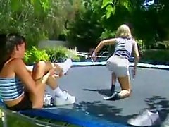 Lesbians Lola And Wendy Divine Jump .. outdoor lesbians 