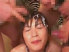 Bukkake Asian 3 facial cumshot bukkake