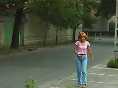 Sweet Red Heat Girl Peeing In Public.. sweet  