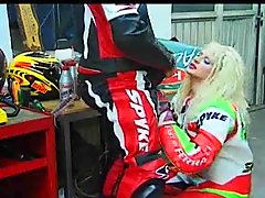 Blonde Blowing Out The Bikers Exhust.. blowing blonde 