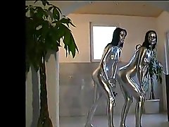 Glamour twins complete painted silver (clip)