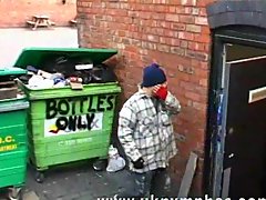 English Girl Fucks 2 Homeless Guys  fucking  