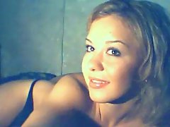 Blond sweetie teasing on webcam