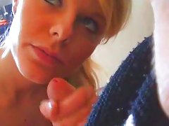 Hot blonde sucks