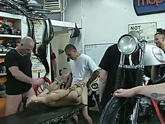 Babe Fucked Hard By Motorcycle Shop Staff