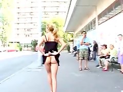 Girl Flashing Nude In Street b
