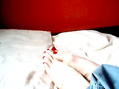 My Feet with Red Toenails