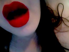 Red lips masturbating