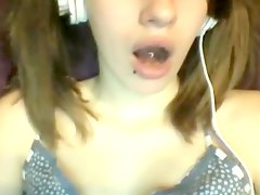 big and young mouth on webcam