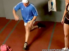 Tennis lesson ended up with a hot hardcore