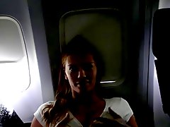 Airplane girlfriend masturbation