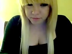 cute blonde girl showing tits