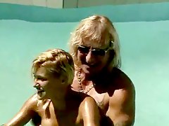 blonde babe, pool, german