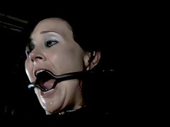 BDSM Slave Poppy James - Gag Whip Cane and Chains