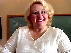 Chubby MILF teacher gets out her lovely big tits 