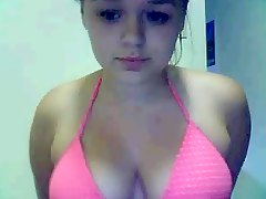 Cute teen girl at the end of video show breast by 