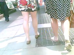 Couple of Chunny Chicks Get Their Skirts Blown