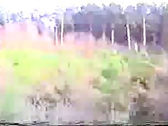 Amateur teen girl wanking and sucking in the woods
