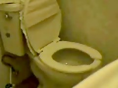 My mum fingering in toilet is caught by hidden cam