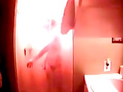 teen taking shower