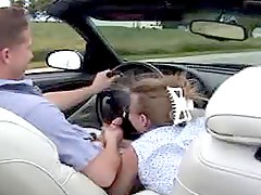 Gwen sucks her man in the car!