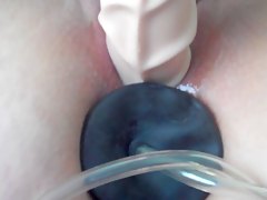 my inflatable butt plug and dildo inside me