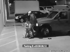 Security guard blown by slut in parking lot