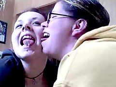 glasses threesome, 3some, pussy, blowjob, girls, amateur, fingering, blonde, bbw, chubby