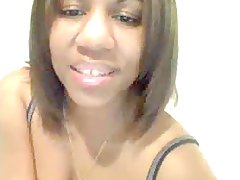 Black webcam girl showing off her privates