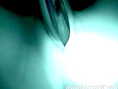 Night vision pussy fucking with a dildo
