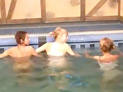 Three spanish teenies in the pool