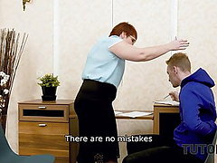 TUTOR K Attractive tutor with red hair drilled 