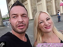 Public flashing and sex in Berlin with blonde teen 