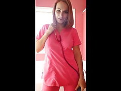 Hot horny slutty nurse showing herself on webcam – big tits