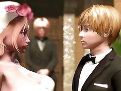 wedding anime, blowjob, toon