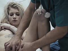 blonde fingering, doctor, pussy, babe