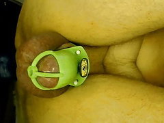 Anal orgasm with D printed chastity cage 