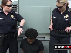 Blonde lesbian cop sucking a big dicked suspect 