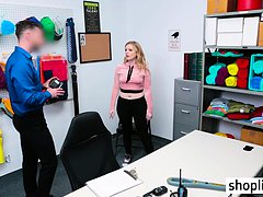 Hot blonde thief busted by a LP officer with a big 