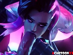 Overwatch sluts fucked in the mouth and pussy