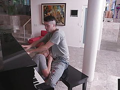 Horny Stepson Gets Step Mom To Fuck Him During His Piano Practice