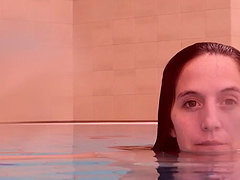 Piyavka Chehova swims naked in the pool and strips