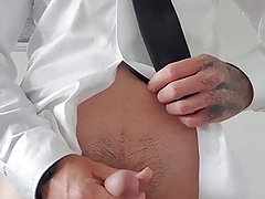 hot suit and tie DILF jerking his sexy cock 