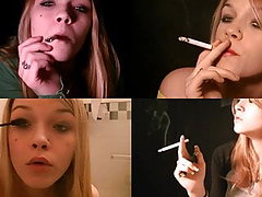 compilazione biondona attraente sigaretta
