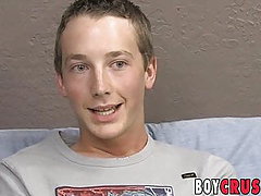 Twink cutie Riley Johnston jerking off big cock after inter