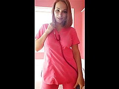 Hot horny slutty nurse showing herself on webcam – hot tits